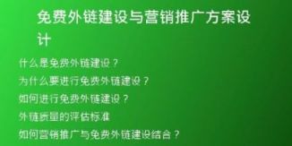 免費(fèi)外鏈建設(shè)與營(yíng)銷(xiāo)推廣方案設(shè)計(jì)