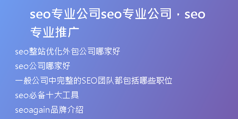 seo專業(yè)公司seo專業(yè)公司，seo專業(yè)推廣