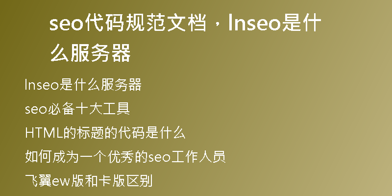 seo代碼規(guī)范文檔，lnseo是什么服務(wù)器
