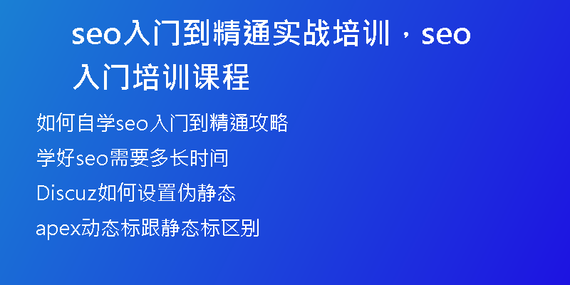 seo入門到精通實(shí)戰(zhàn)培訓(xùn)，seo入門培訓(xùn)課程