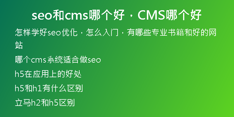 seo和cms哪個(gè)好，CMS哪個(gè)好