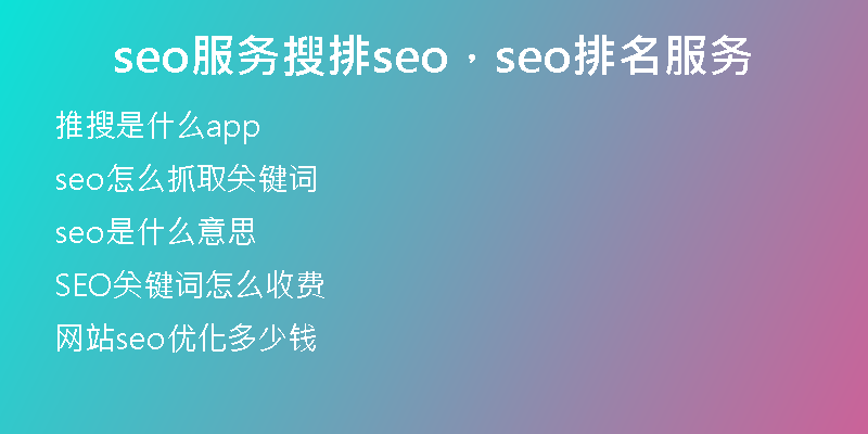seo服務搜排seo，seo排名服務