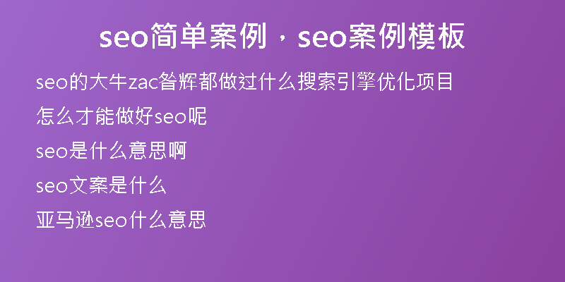 seo簡單案例，seo案例模板