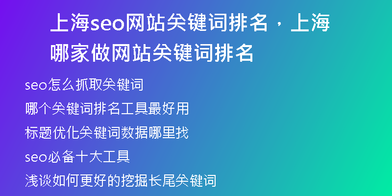 上海seo網(wǎng)站關(guān)鍵詞排名，上海哪家做網(wǎng)站關(guān)鍵詞排名